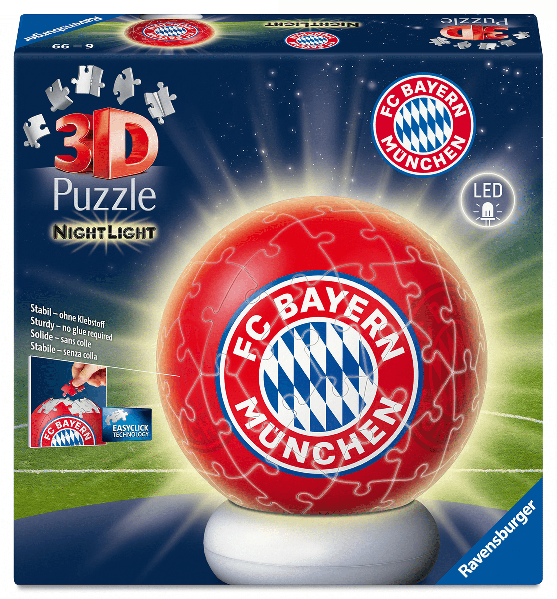 Ravensburger - 3D Puzzle Ball/ Nachtlicht FC Bayern