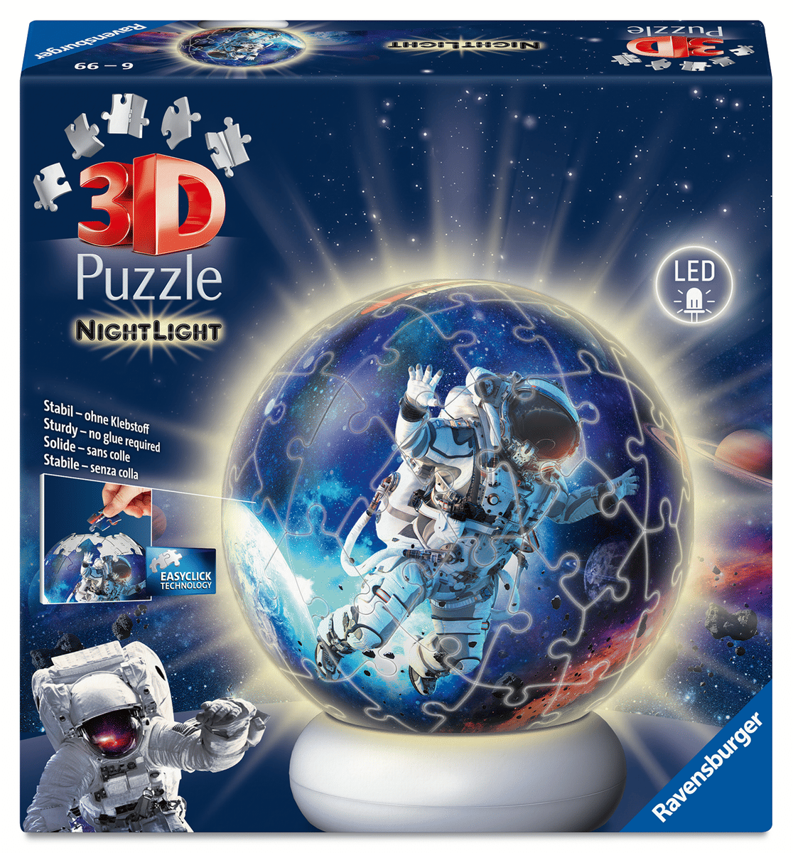 Ravensburger - 3D Puzzle-Ball Nachtlicht Astronauten