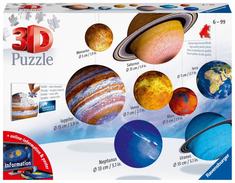 Ravensburger - 3D Puzzle-Ball Planeten 522 Teile