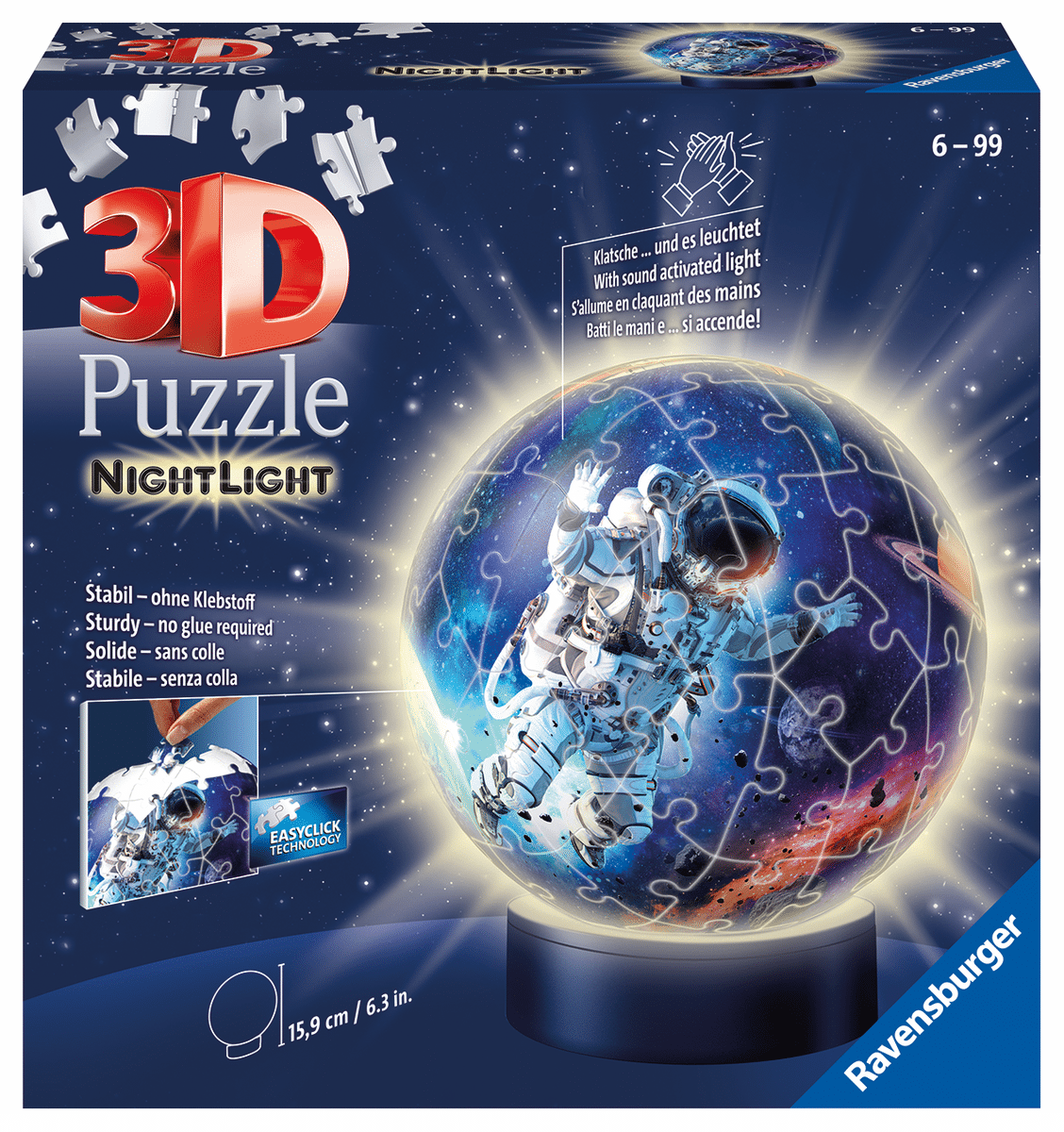 Ravensburger - 3D Puzzle Nachtlicht Astronauten im Weltall