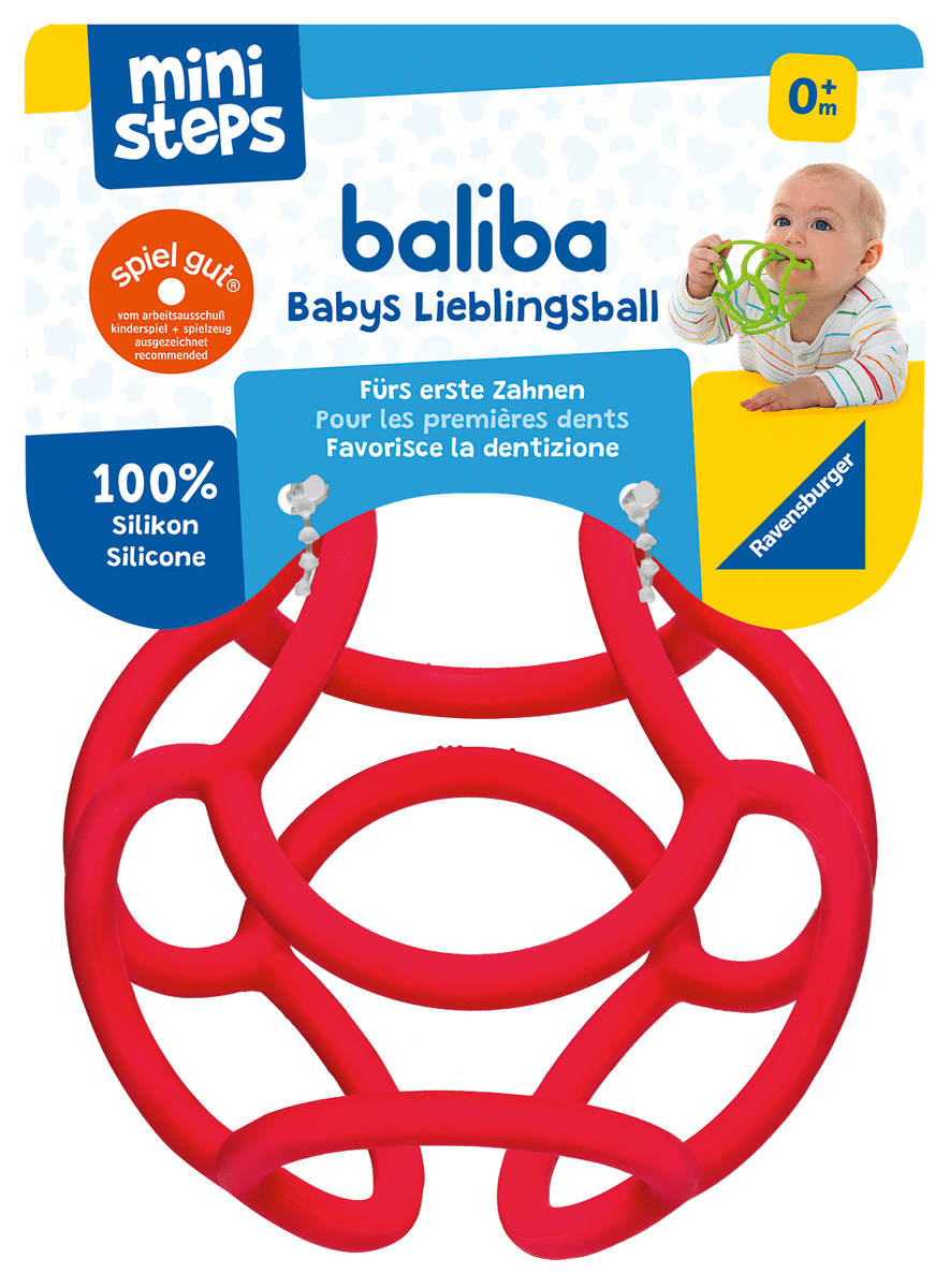 Ravensburger - Greifling baliba rot Silikon - ministeps - baliba - Flexibler Ball, rot Ravensburger - Greifling baliba rot Silikon - ministeps - baliba - Flexibler Ball, rot