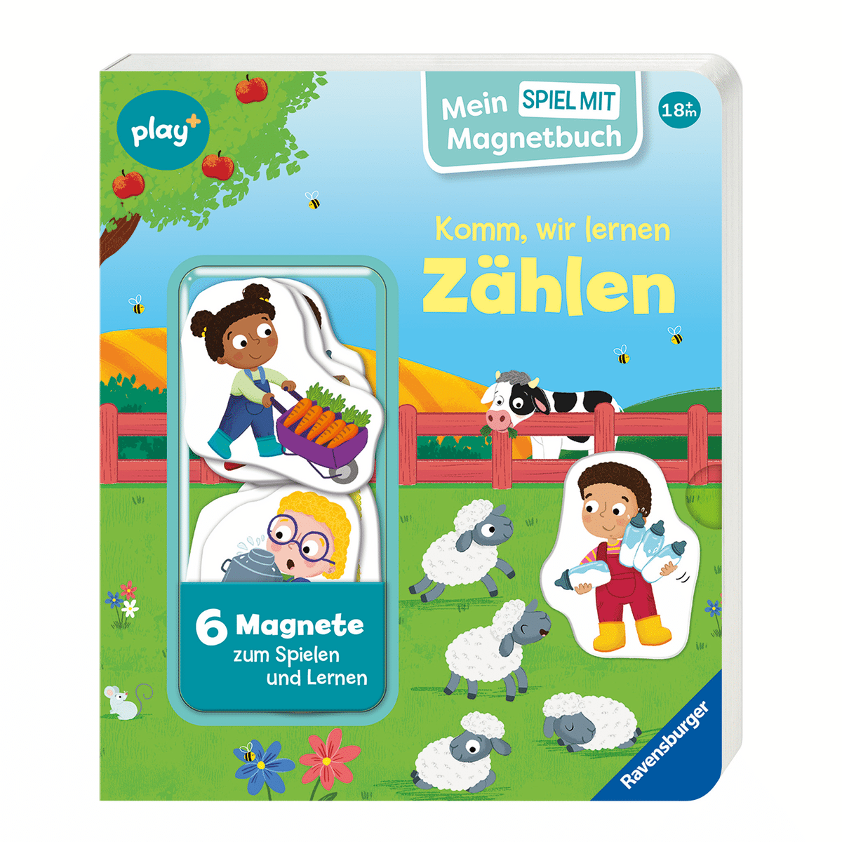 Ravensburger - Play+ Mein Spiel mit-Magnetbuch Komm, wir lernen Zählen - ab 18 Monate