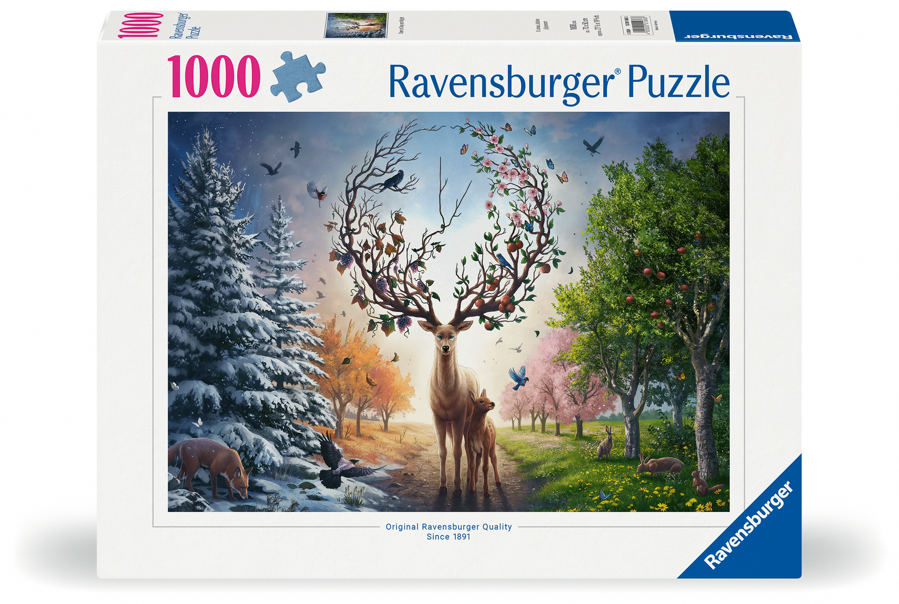 Ravensburger - Puzzle 1000 Teile - Der magische Hirsch und die vier Jahreszeiten