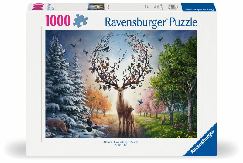 Ravensburger - Puzzle 1000 Teile - Der magische Hirsch und die vier Jahreszeiten Ravensburger - Puzzle 1000 Teile - Der magische Hirsch und die vier Jahreszeiten