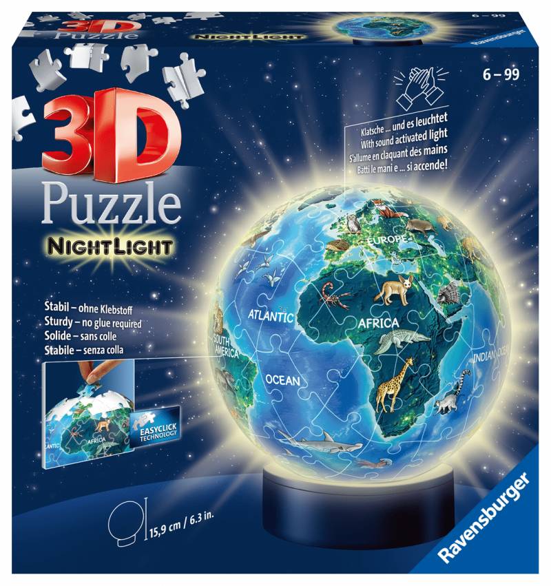Ravensburger - Puzzle 3D Kugel Nachtlicht Erde Ravensburger - Puzzle 3D Kugel Nachtlicht Erde
