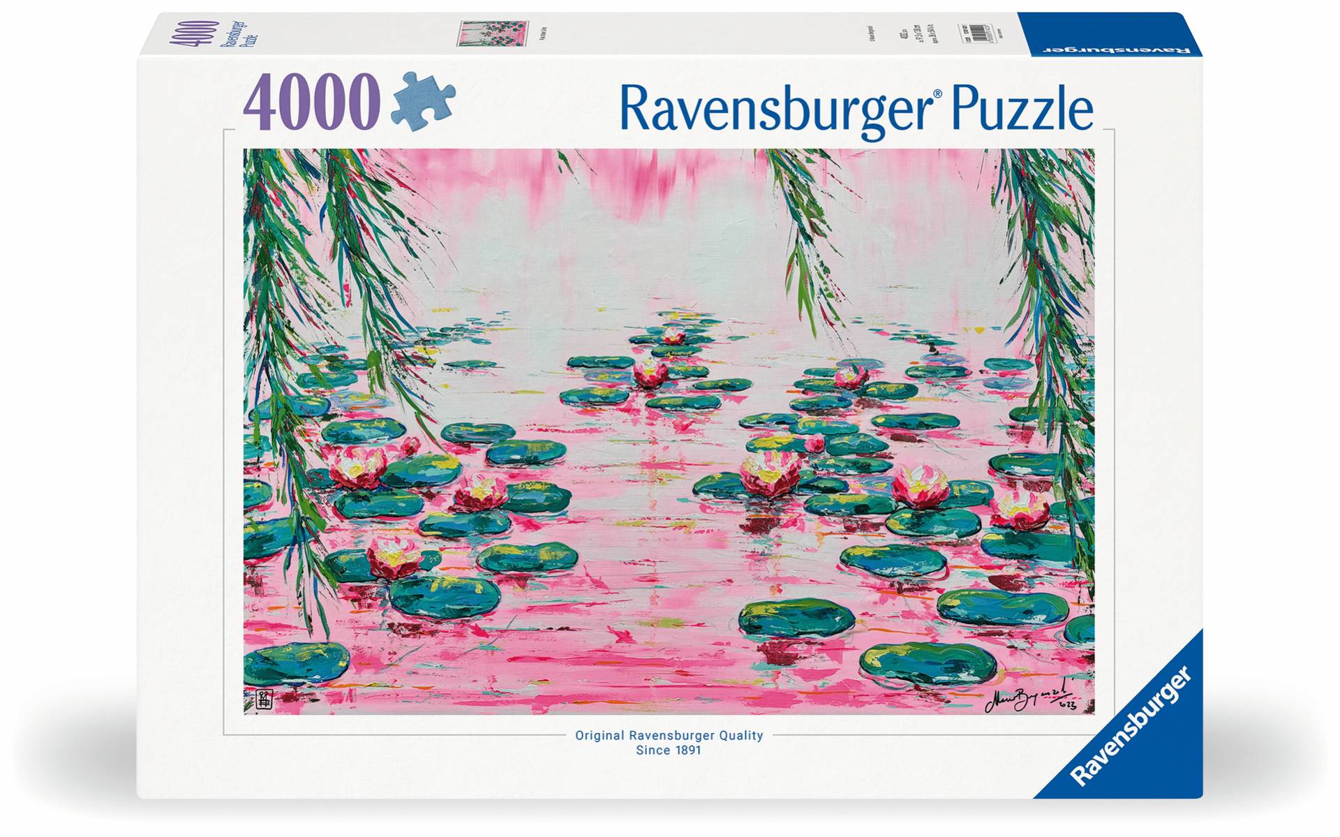 Ravensburger - Puzzle 4000 Teile - Rosafarbene Seerosen von Mauro Bergonzoli Ravensburger - Puzzle 4000 Teile - Rosafarbene Seerosen von Mauro Bergonzoli