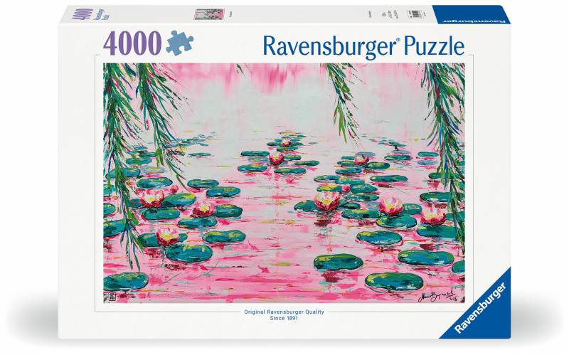 Ravensburger - Puzzle 4000 Teile - Rosafarbene Seerosen von Mauro Bergonzoli Ravensburger - Puzzle 4000 Teile - Rosafarbene Seerosen von Mauro Bergonzoli