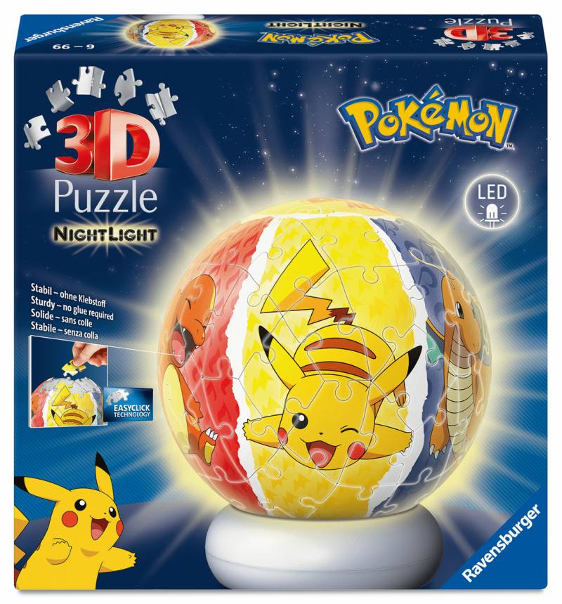 Ravensburger - Puzzle-Ball Nachtlicht Pokemo