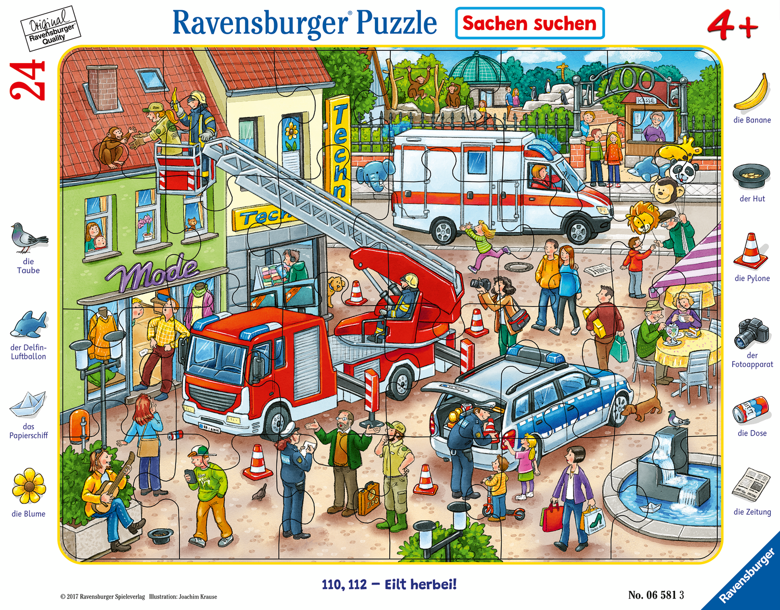 Ravensburger - Rahmenpuzzle 110, 112-Eilt herbei! 24 T.