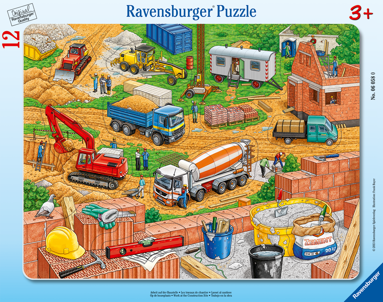 Ravensburger - Rahmenpuzzle Arbeit auf der Baustelle 12 Teile