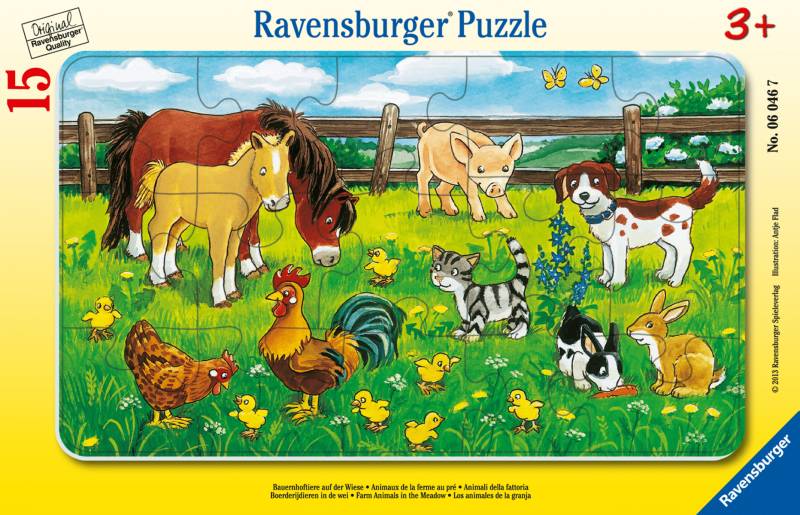 Ravensburger - Rahmenpuzzle Bauernhoftiere auf d.W 15 T.