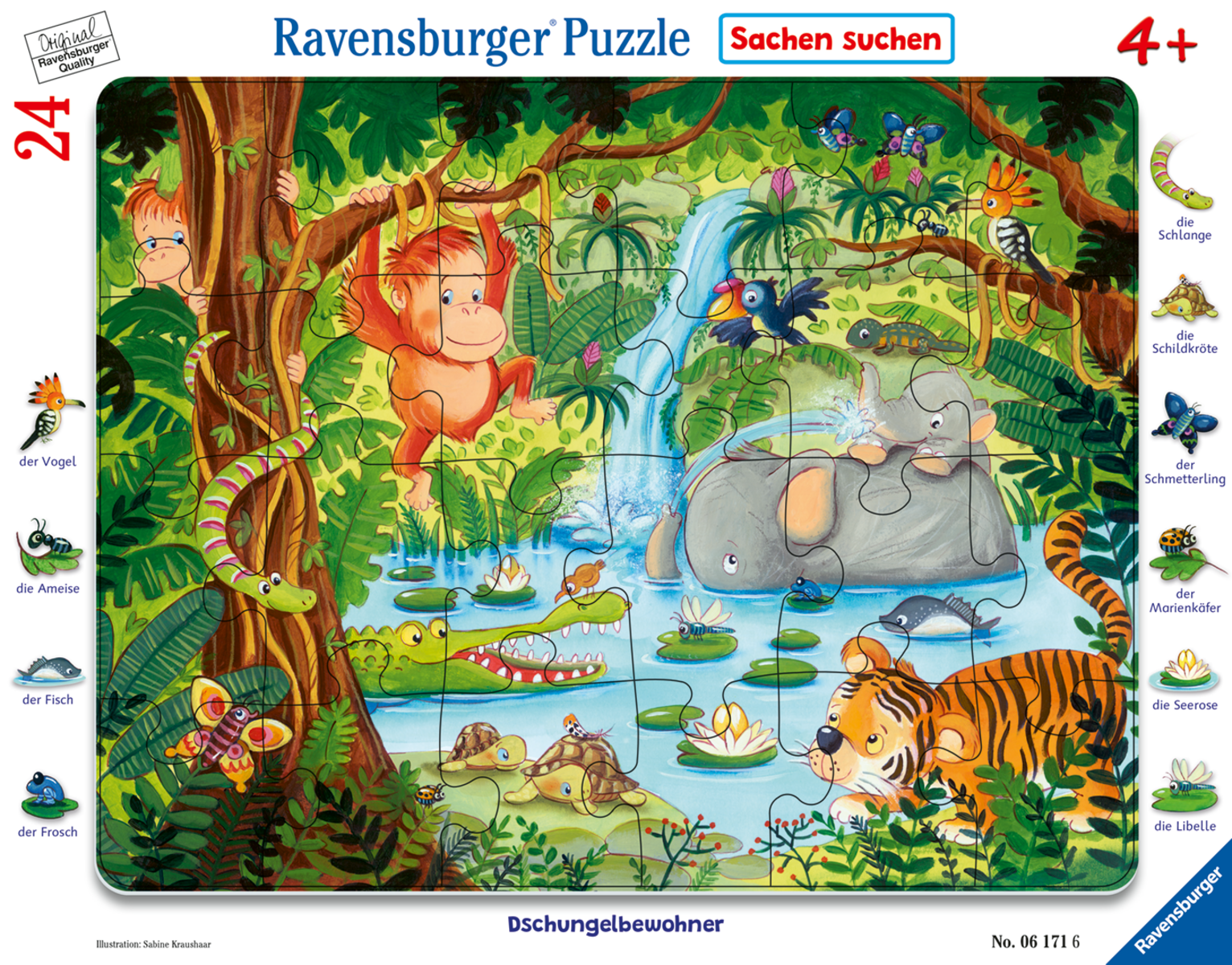 Ravensburger - Rahmenpuzzle Dschungelbewohner 24 Teile