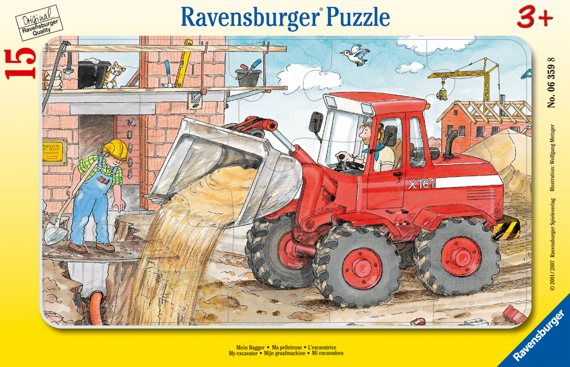 Ravensburger - Rahmenpuzzle Mein Bagger 15 Teile