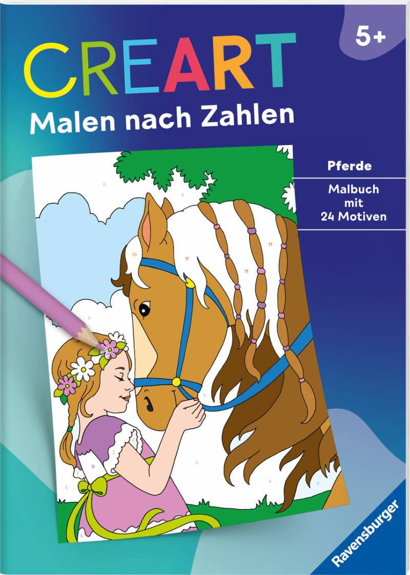 Ravensburger - Ravensburger CreArt Malen nach Zahlen ab 5: Pferde, Malbuch,