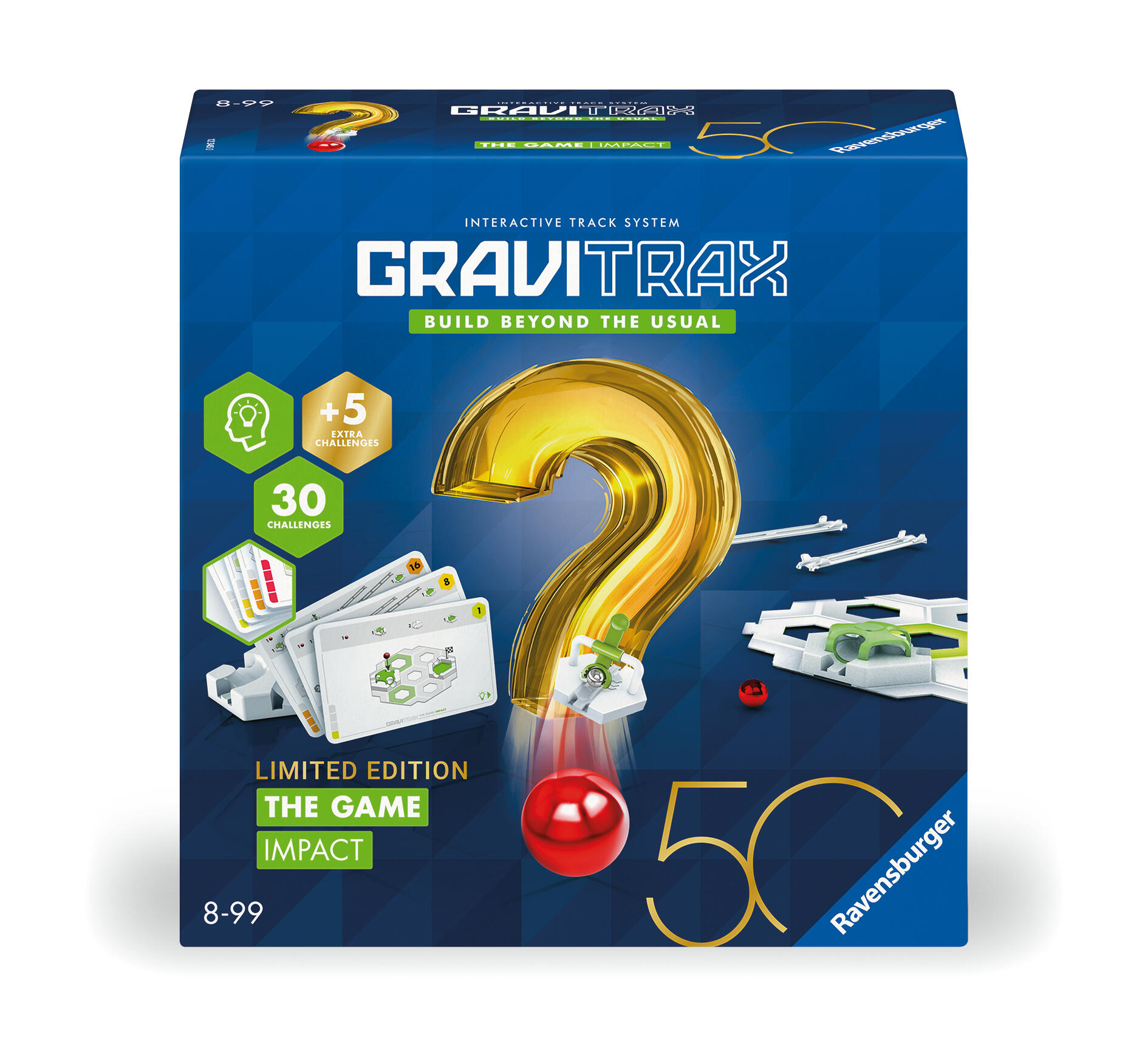 Ravensburger - Ravensburger GraviTrax The Game Impact 50 Jahre - Logikspiel für Kugelbahn Fans , Konstruktionsspielzeug für Kinder ab 8 Jahren