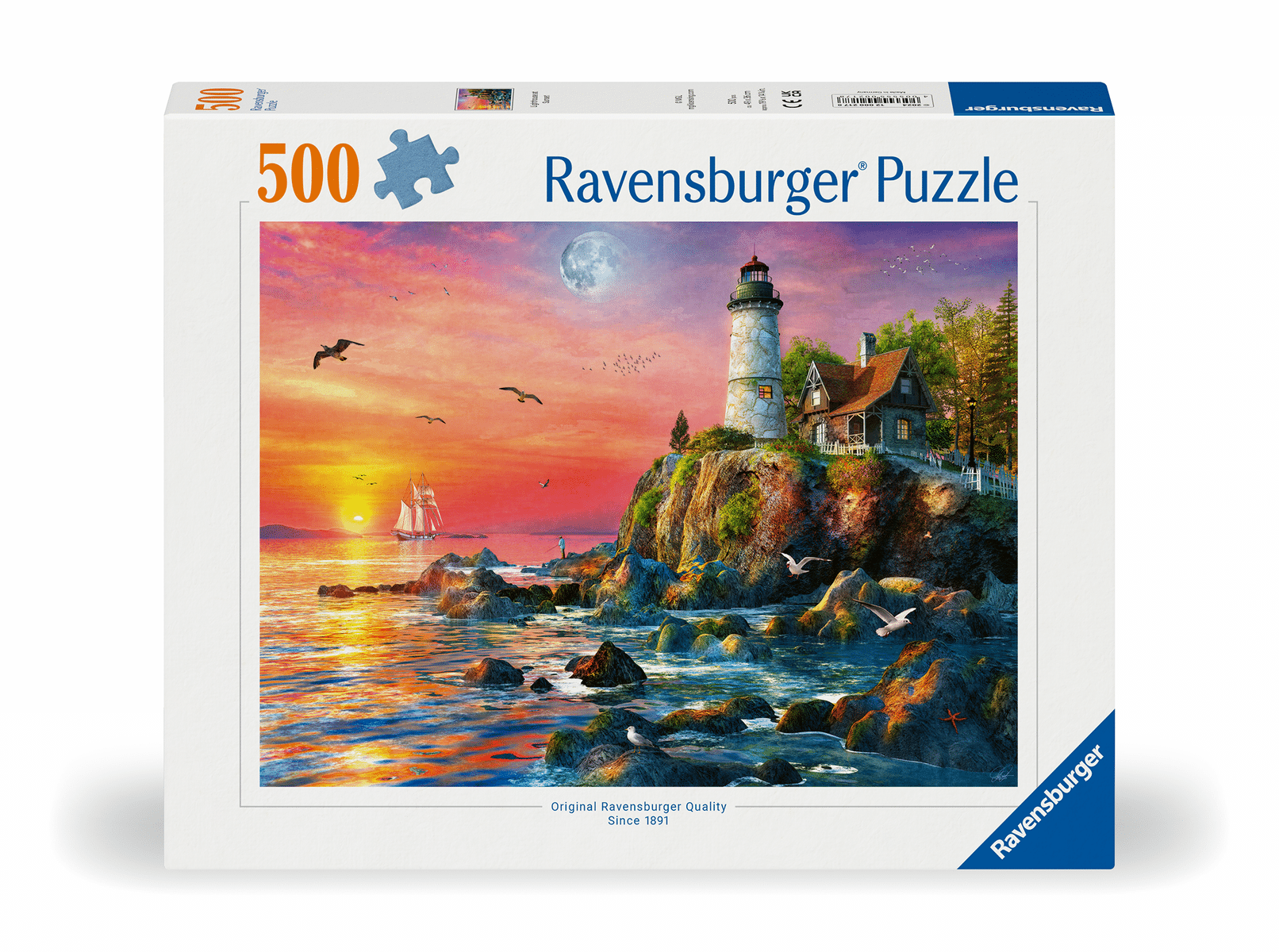 Ravensburger - Ravensburger Leuchtturm am Abend Puzzle 500 Teile