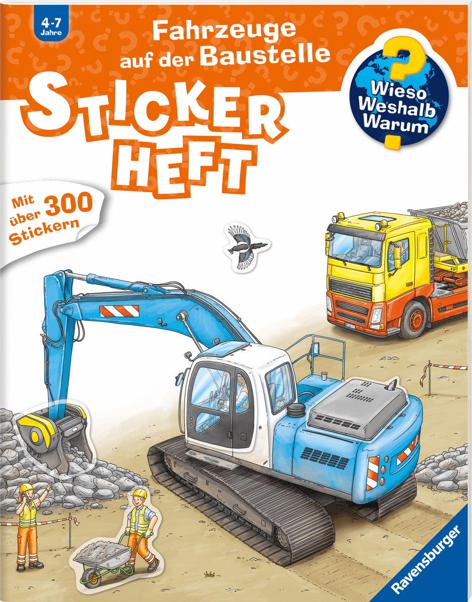 Ravensburger - Ravensburger Wieso? Weshalb? Warum? Stickerheft - Fahrzeuge auf der Baustelle