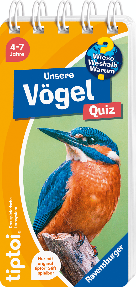 Ravensburger - Ravensburger tiptoi® Wieso? Weshalb? Warum? Quiz Vögel – Lernspiel