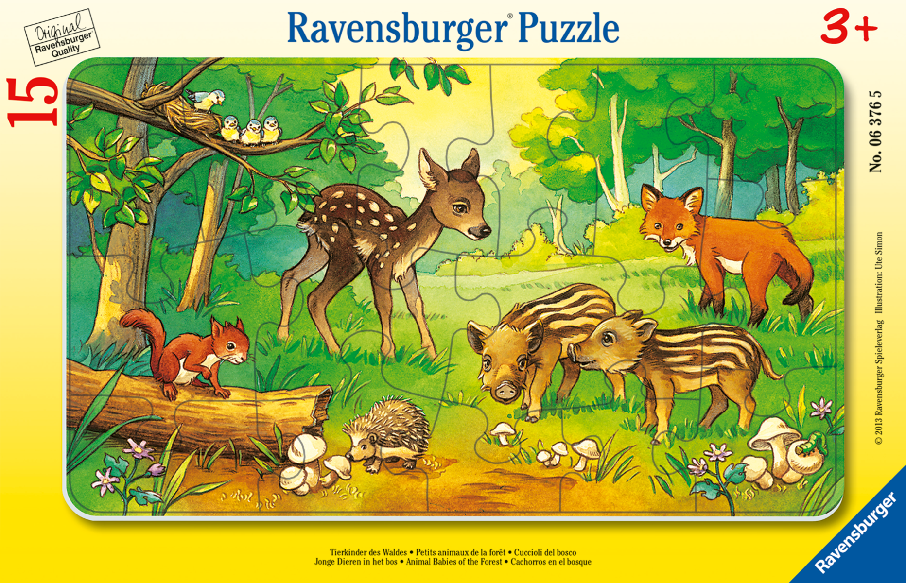 Ravensburger - Tierkinder des Waldes Rahmenpuzzle 15 Teile
