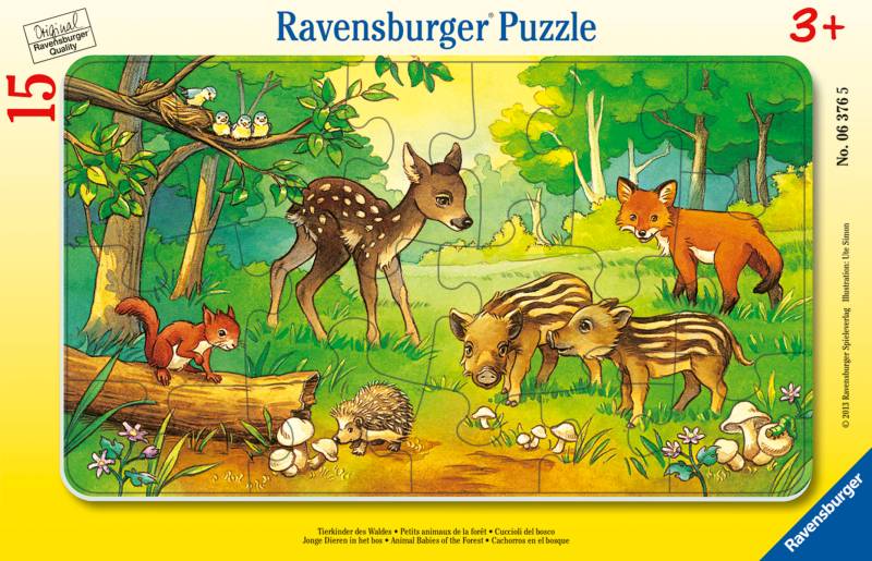 Ravensburger - Tierkinder des Waldes Rahmenpuzzle 15 Teile