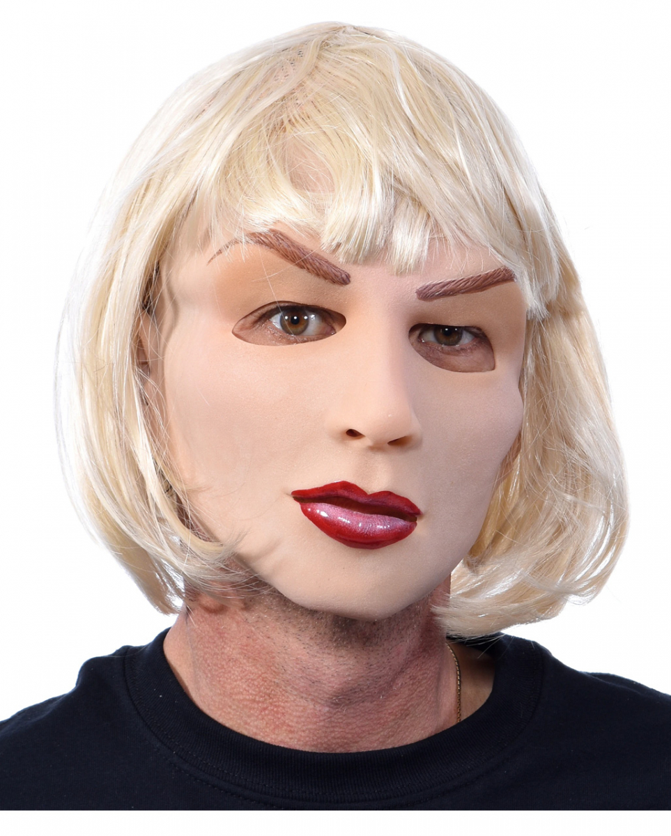 Realistische Frauenmaske mit Kurzhaar