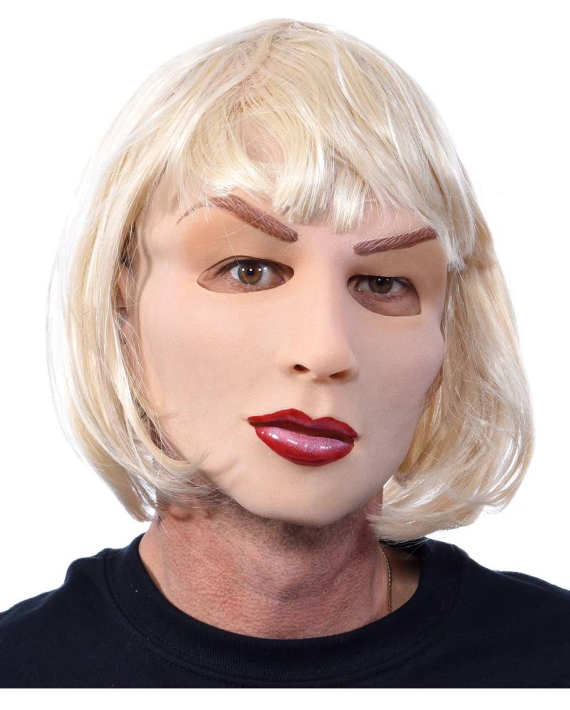 Realistische Frauenmaske mit Kurzhaar Realistische Frauenmaske mit Kurzhaar
