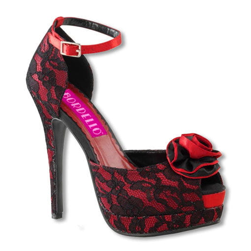 Red Satin Bordello High Heels Red Satin Bordello High Heels