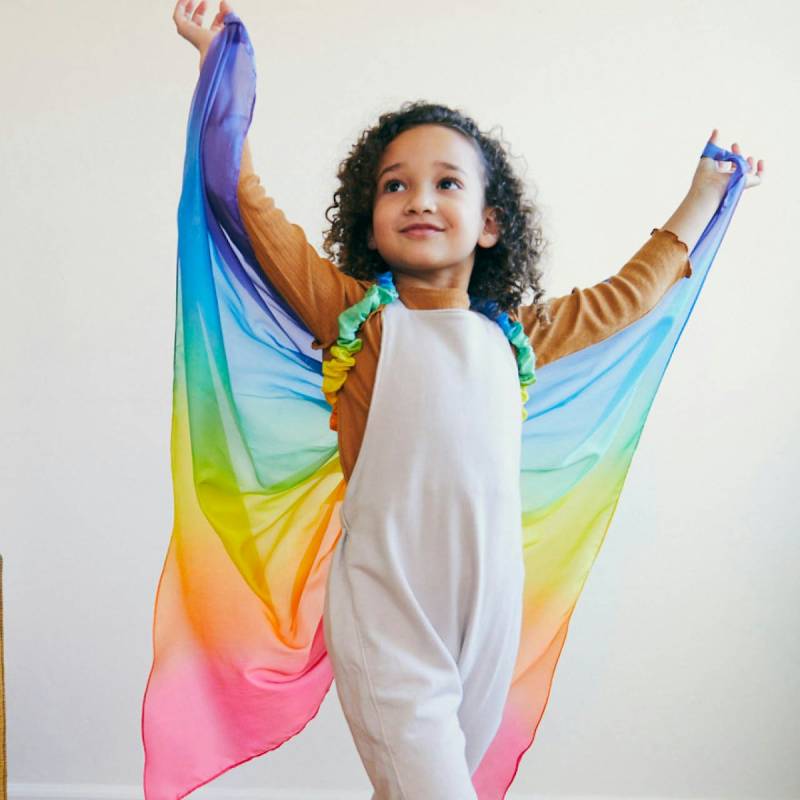 Regenbogen Feenflügel aus Seide