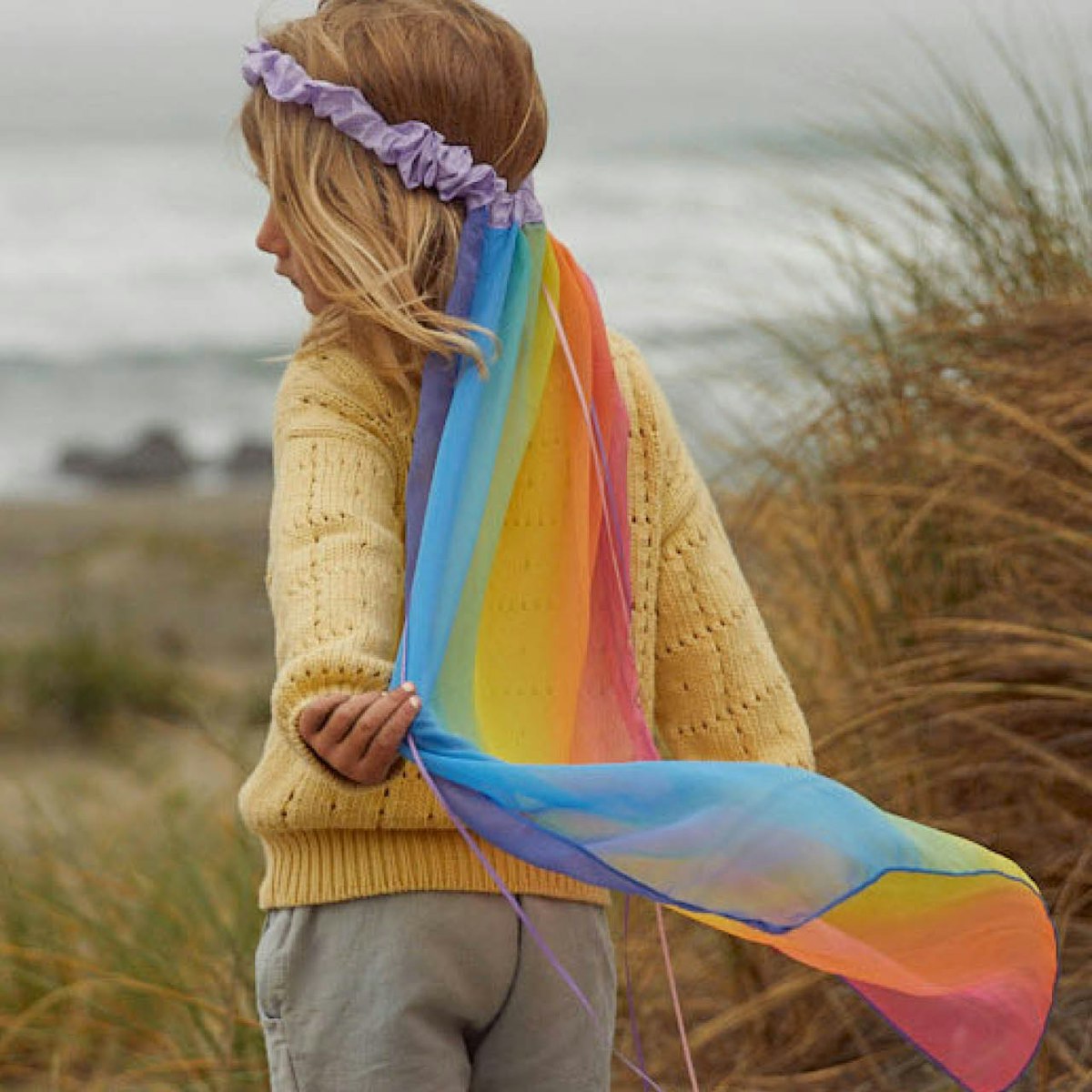 Regenbogen Schleier aus Seide