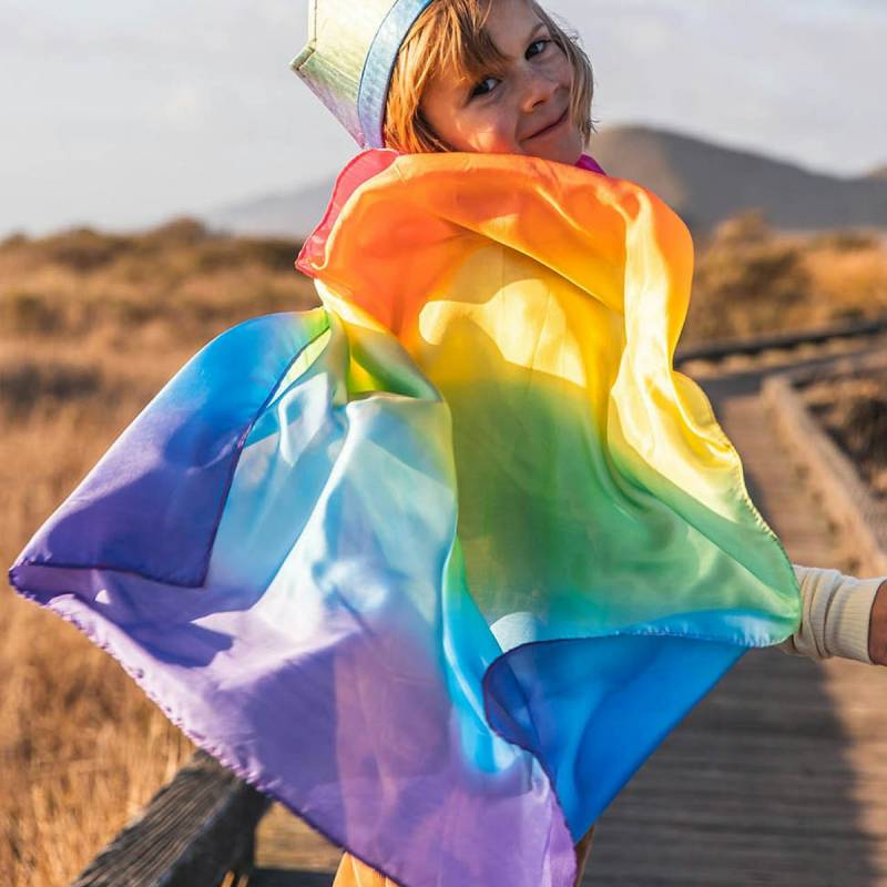 Regenbogen Umhang aus Seide Regenbogen Umhang aus Seide