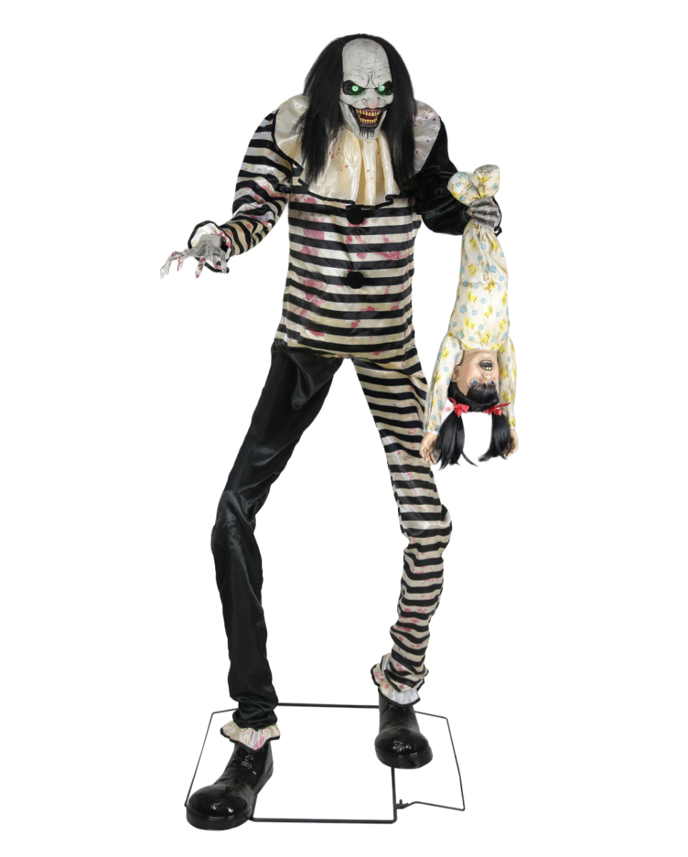 Riesiger Horrorclown mit Kind Animatronic