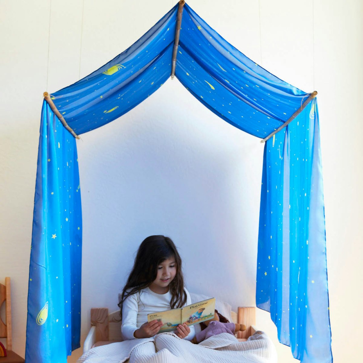 Riesiges Sternen Spieltuch Seide 137 x 274 cm