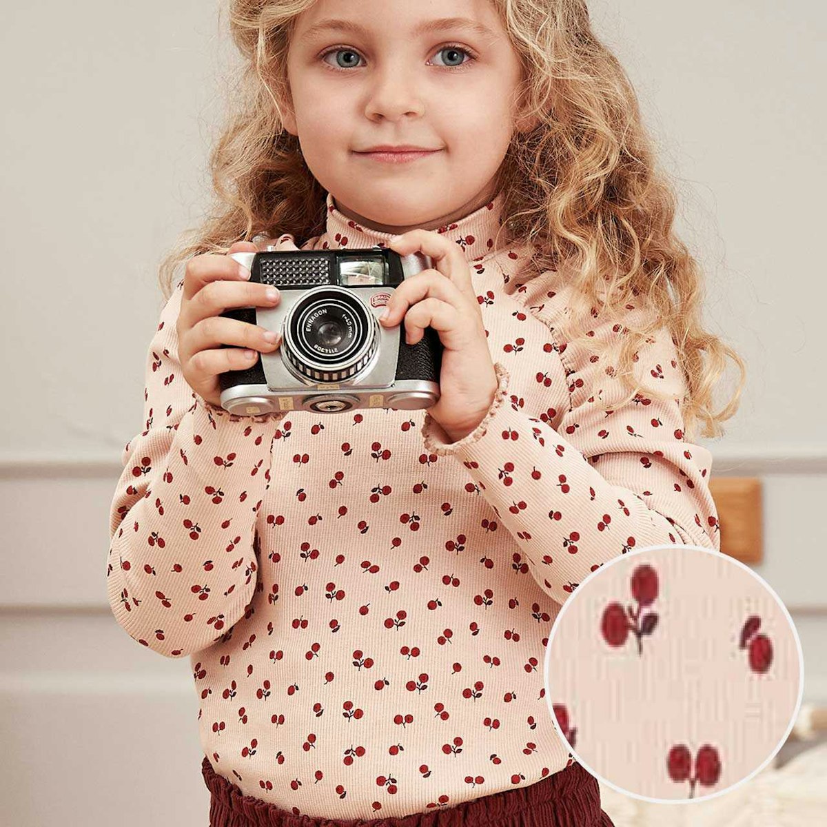 Rippe Langarmshirt Rüschenärmel Beeren rose 68