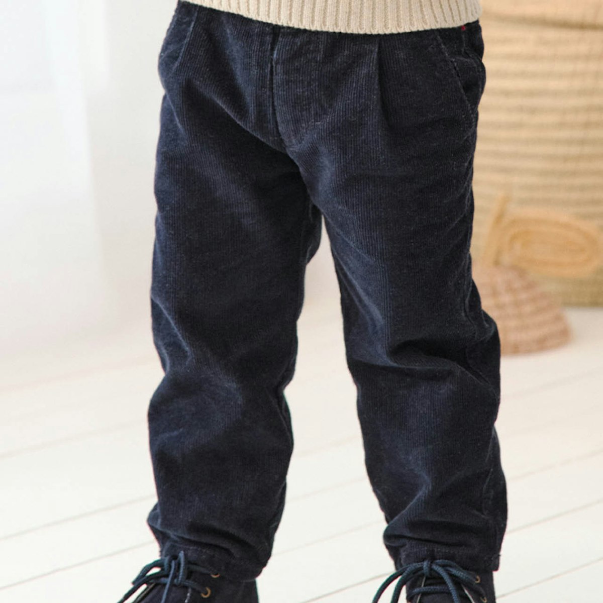 Robuste Feincord Hose dunkelblau 98