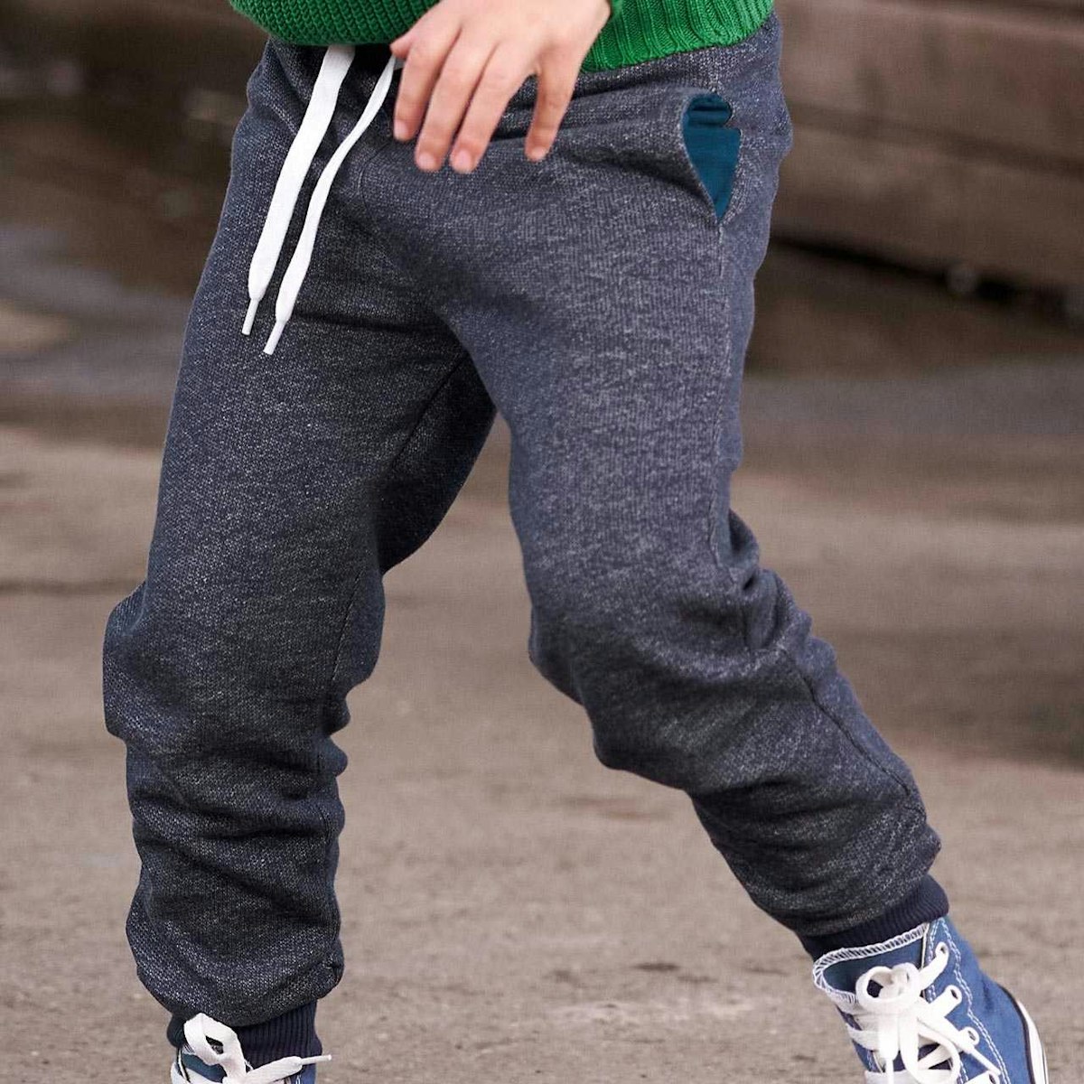 Robuste Sweat Jogginghose navy meliert 74