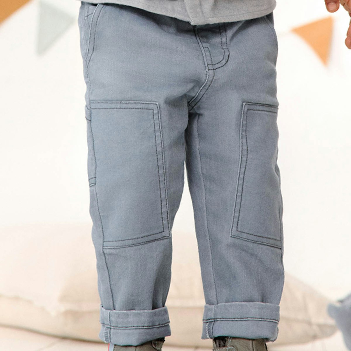 Robuste Twill-Stretch Hose helle Waschung 86/92
