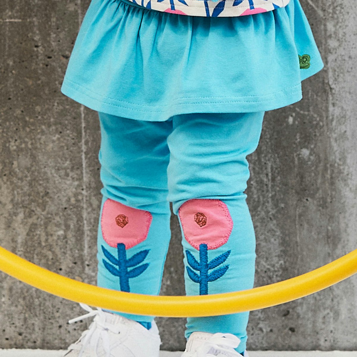 Röckchen Leggings Kniepatches hellblau 68
