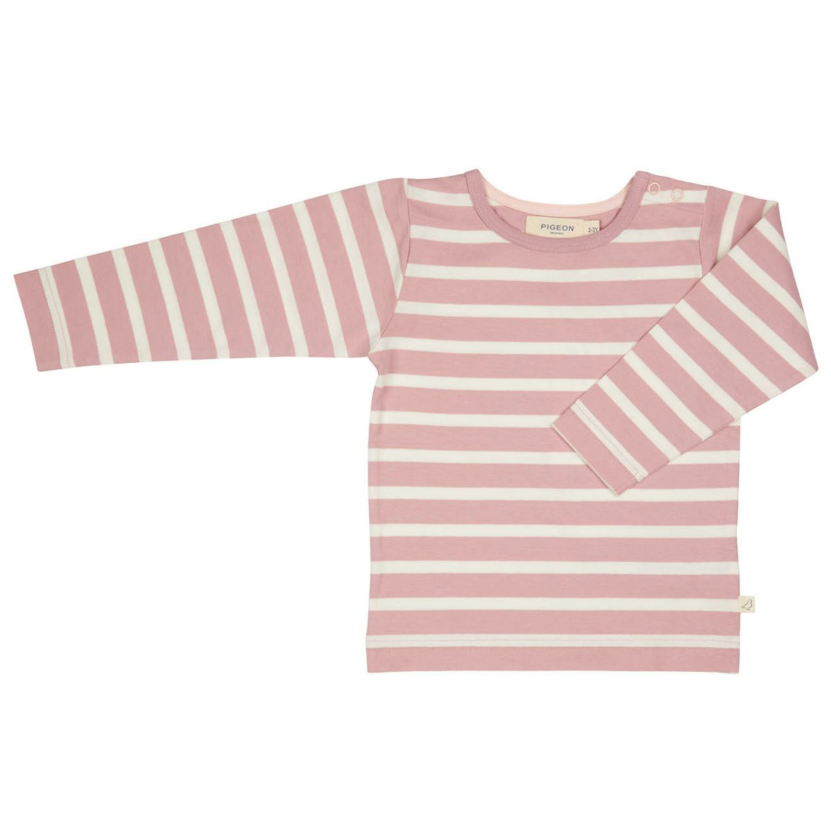 Rosa edles Shirt langarm gestreift 80