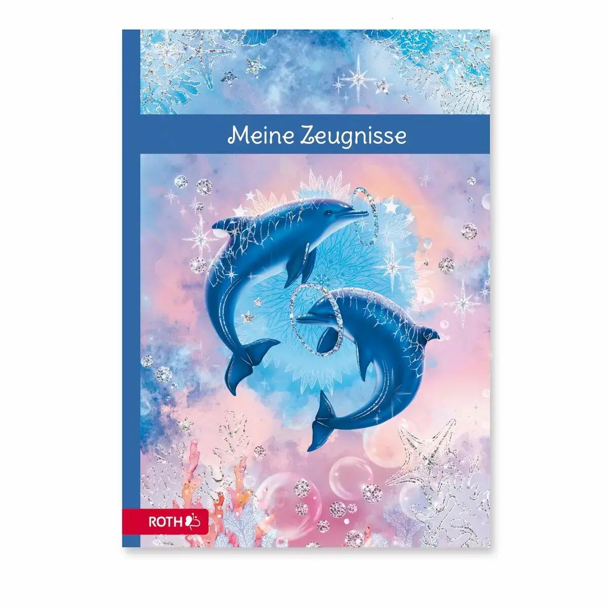 Roth Zeugnismappe Delfine Glitter 10 Einlagen DIN A4 Roth Zeugnismappe Delfine Glitter 10 Einlagen DIN A4