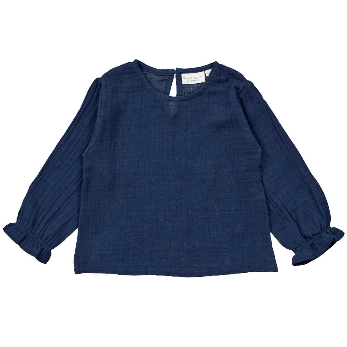 Rüschen Musselin Langarmshirt navy 104/110