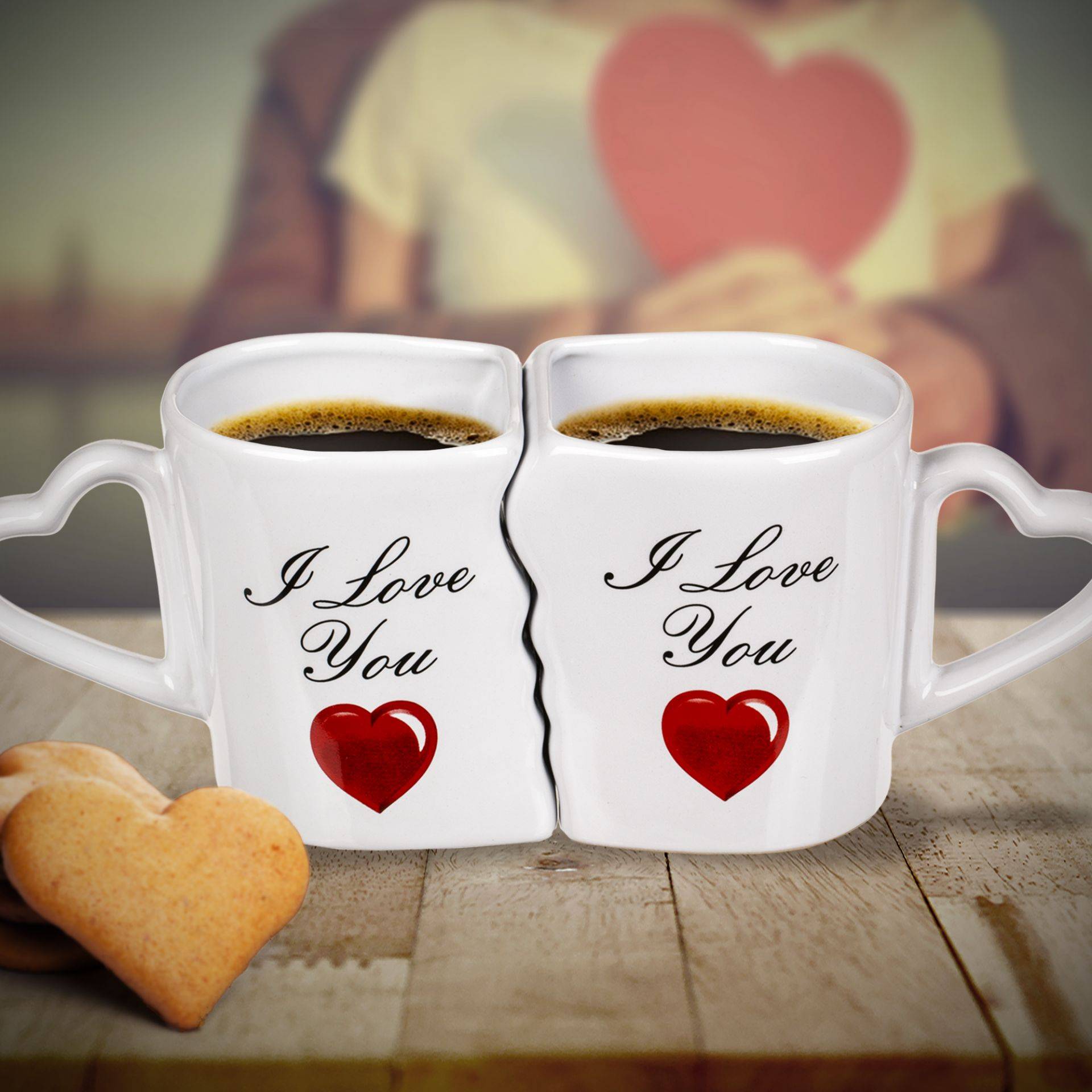 Kaffeebecher Set mit Herzen - I Love You Kaffeebecher Set mit Herzen - I Love You von Monsterzeug