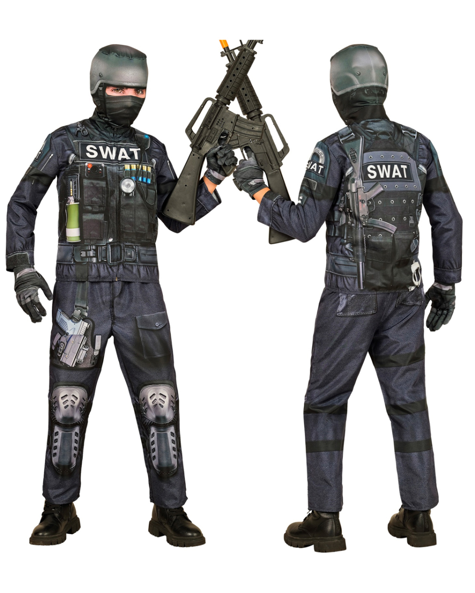 S.W.A.T. Sofort-Kinderkostüm mit Maske M / 140 S.W.A.T. Sofort-Kinderkostüm mit Maske M / 140