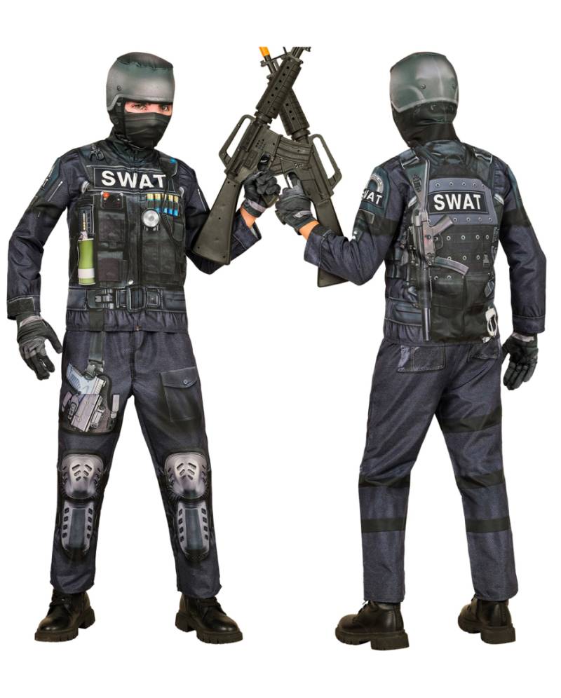 S.W.A.T. Sofort-Kinderkostüm mit Maske S / 128