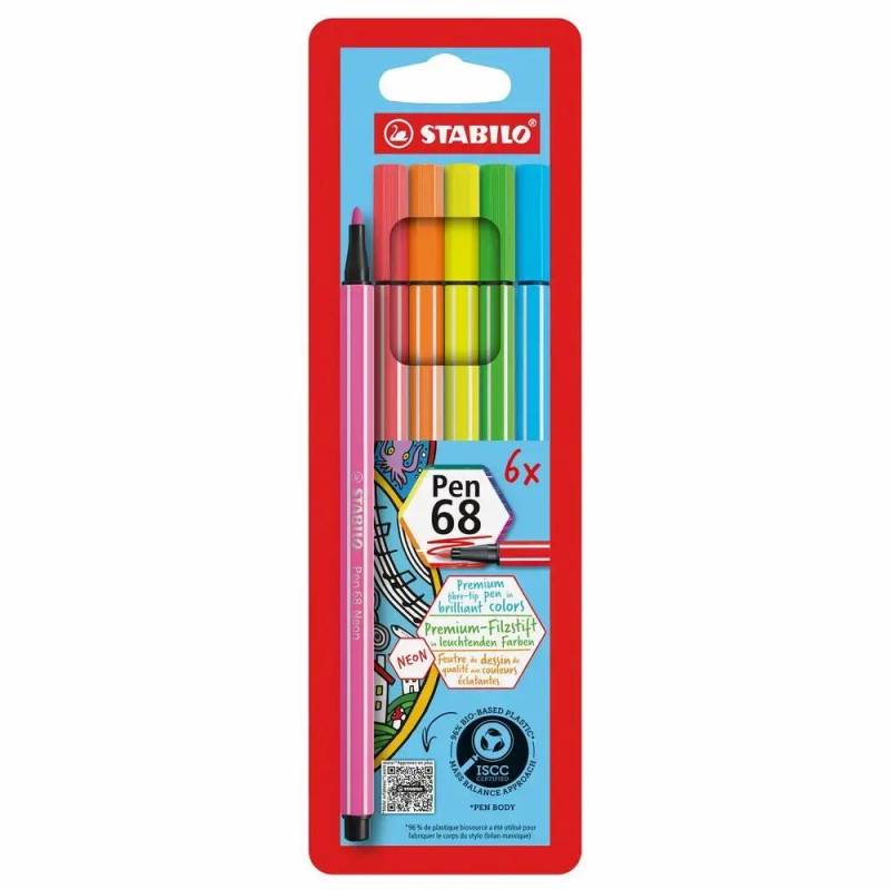 STABILO Filzstifte Pen 68 Neon 6 Stück