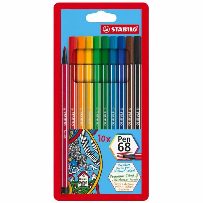 STABILO Filzstifte Pen 68 Premium 10 Stück Kartonetui