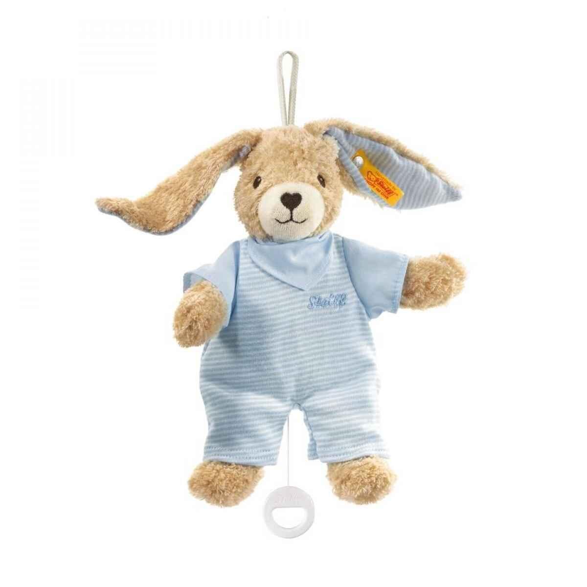 STEIFF Hoppel Hase Spieluhr 20 blau