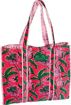 Samtshopper Blumen, pink - Lieblingsstücke