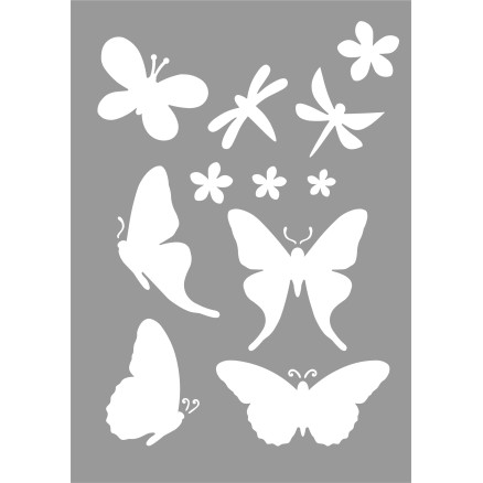 Schablonen/Schablone Schmetterlinge/Blumen 21 x 29 cm von Odishine