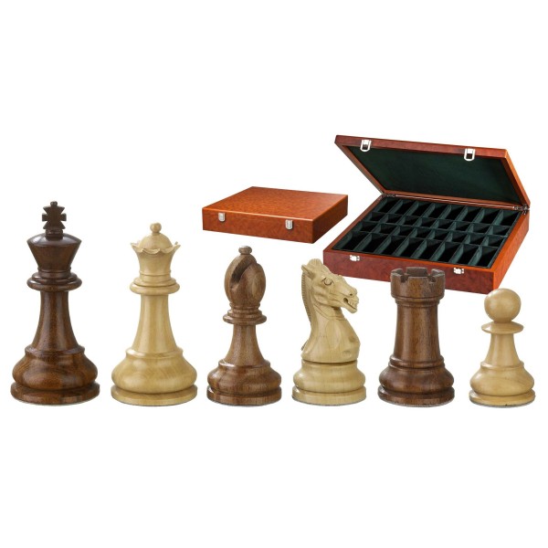 Schachfiguren Karl der Große, Königshöhe 95mm, gewichtet, in Holzbox