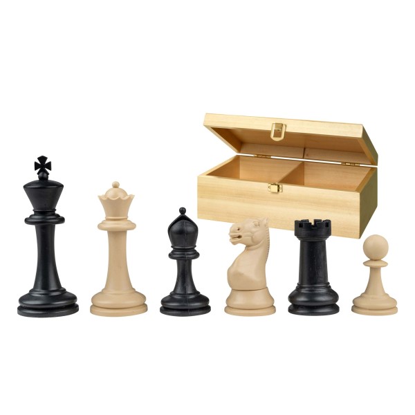 Schachfiguren Nerva, Königshöhe 95 mm, Kunststoff, schwarz creme, gewichtet, ...